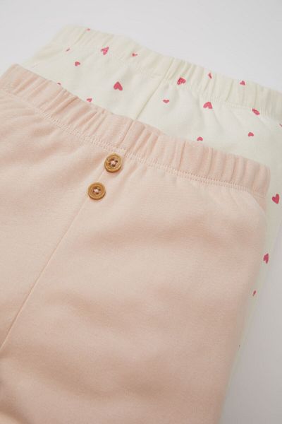 DeFacto Baby Girl Heart Patterned Elastic Waist 2-Piece Bottom D1689A524Au