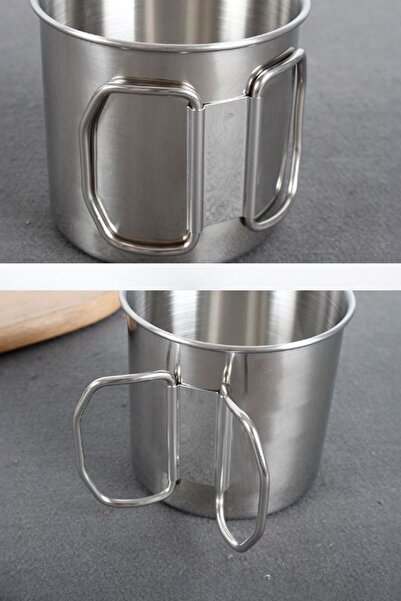 Chavin 250 ml 2 Pieces Jump Handle - Folding Steel Coffee Glass Cup