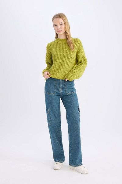 DeFacto Pulover Coool Oversize Wide Fit Crew Deck Tricot V1811az24cw