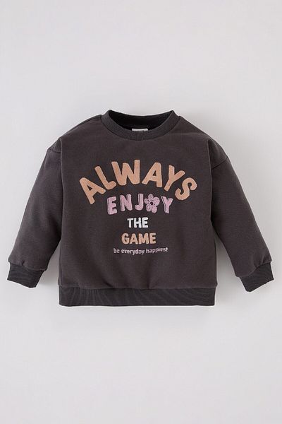 DeFacto Baby Girl Crew Neck Printed Sweatshirt D1658A524Wn