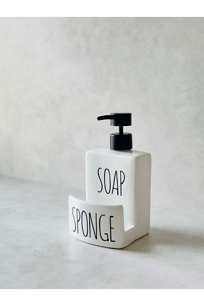 Dekorzdükkan Soap & Sponge Ceramic Liquid Soap Dispenser