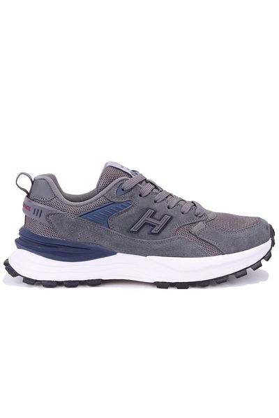 Hammer Jack 10125001 Peru Premium Dark Grey Navy Blue Orthopedic Daily Δερμάτινα Ανδρικά Αθλητικά Παπούτσια