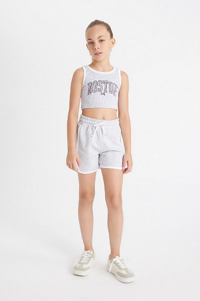 DeFacto Lány 2 részes szett Corduroy Camisole Printed Crop atléta rövidnadrág D0069a824hs