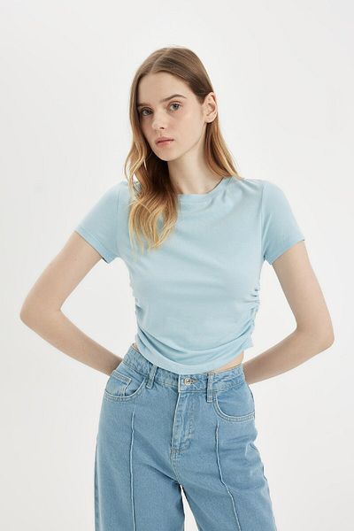DeFacto Tricou cu mânecă scurtă modal cu gât crew - D1186ax24sm