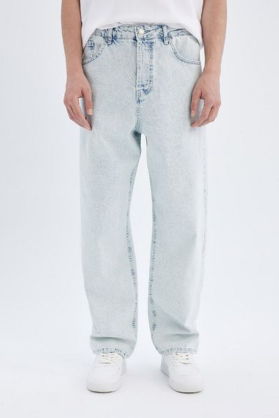 DeFacto Wide Fit Baggy Fit Jean Trousers - Normal Waist D1819AX24SM