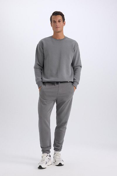 DeFacto Jogger Sweatpants - Standard Fit, Lace Up Waist, Ελαστικό πόδι, A6468ax24au με τσέπες