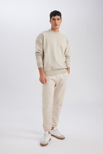 DeFacto Oversize Wide Fit Crew Neck Thick Basic απλό φούτερ T5139az24au