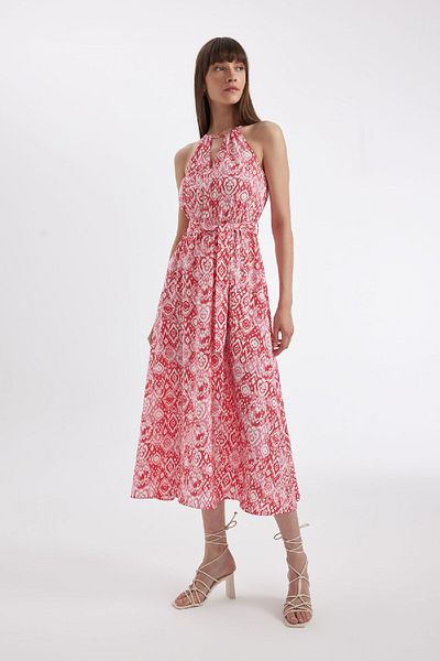 DeFacto Gemustertes Neckholder-Maxikleid ohne Ärmel - D2649ax24hs