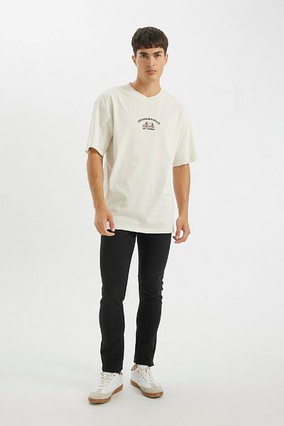 DeFacto 100% Baumwolle Relax Fit Rundhalsausschnitt bedrucktes T-Shirt mit kurzen Ärmeln D2588ax24au