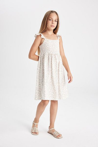DeFacto Floral Patterned Girl's Strappy Dress - D2068a824sm