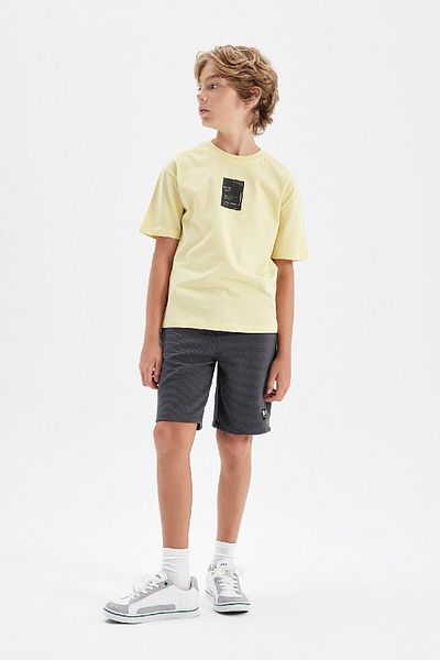 DeFacto Boy Oversize Wide Fit Crew Neck Letter Printed Short Sleeve T-Shirt D0979A824Au