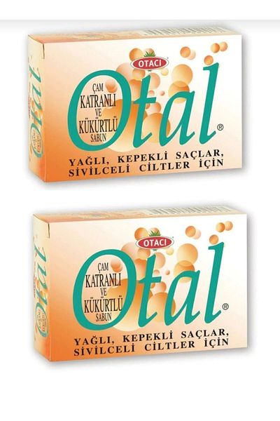 OTAL 2 Pieces of Otacı Otal Pine Tar Sulfur Soap 80 Gr 2 Pieces of Natural Soap