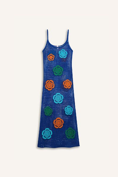 DeFacto Afra x DeFacto Knitwear Midi Floral στάμπα φόρεμα παραλίας - C6106AX24SM