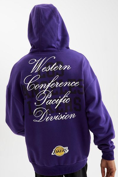 DeFacto Los Angeles Lakers Nba Oversize Hooded Back Printed Sweatshirt - D0671Ax24Au