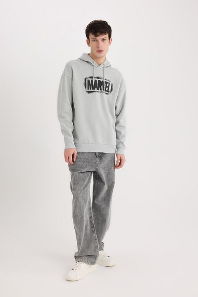 DeFacto Marvel Logo Patterned - Oversize Hooded φούτερ Y0354AZ24AU