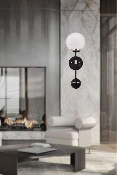 Step Aydınlatma Oshoo Single Optional White Glass Sconce That Can Be Used as down or down Sconces