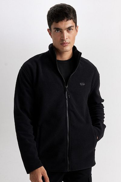 DeFacto Relax Fit Stehkragen-Fleece-Sweatshirt mit Reißverschluss D2349ax24au