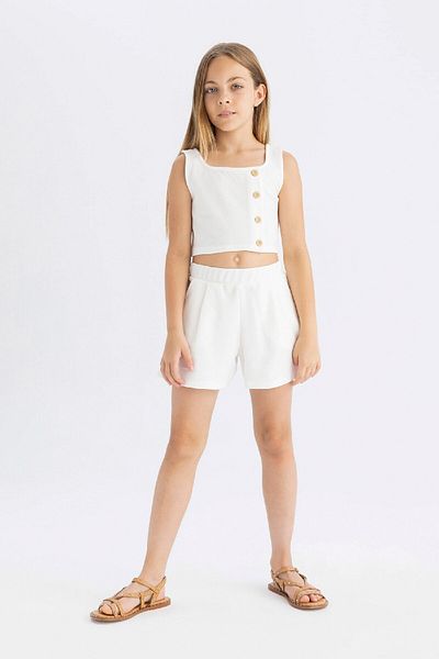 DeFacto Sleeveless Blouse and Shorts Set for Girls - D0422a824hs