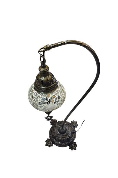 seymenbıçakçılık Ottoman Turkish Mosaic Lamp Model 15 Swan Neck Table Lamp