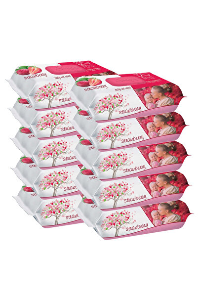 Sleepy Sleepy Strawberry Wet Wipes, 10 packs x 120, 1200 pcs