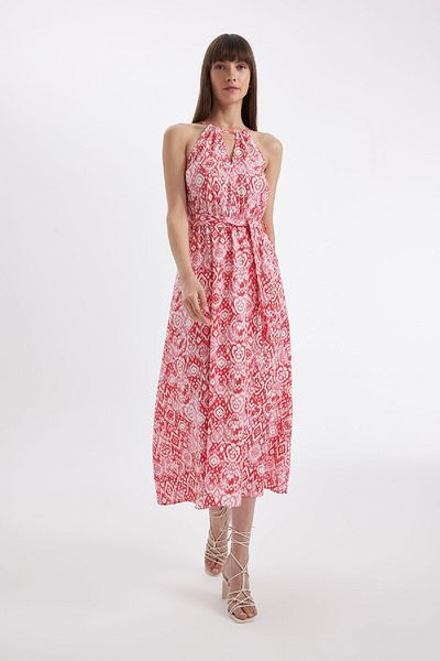 DeFacto Gemustertes Neckholder-Maxikleid ohne Ärmel - D2649ax24hs