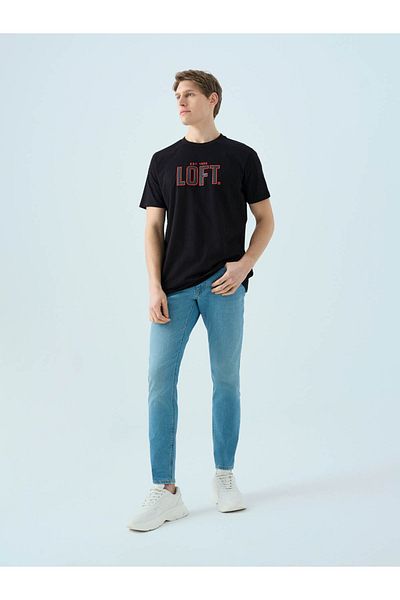 Loft Ανδρικό μπλουζάκι Regular Fit Μαύρο Lf2038687