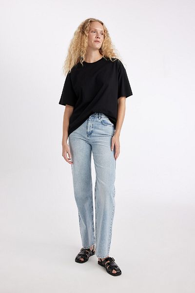 DeFacto Oversize Fit Crew Neck 2-Piece Basic Short Sleeve T-Shirt D2396Axns