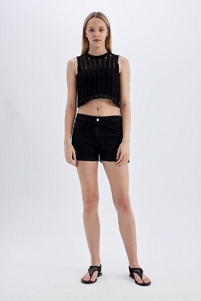DeFacto Crew Neck Crop Crotchet Athlete - Regular Fit D1982ax24sm