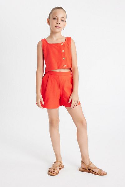 DeFacto Sleeveless Blouse and Shorts Set for Girls - D0422a824hs