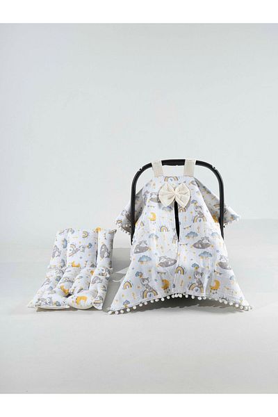Letizia Stroller Cover and Cushion Set with Animal Figures