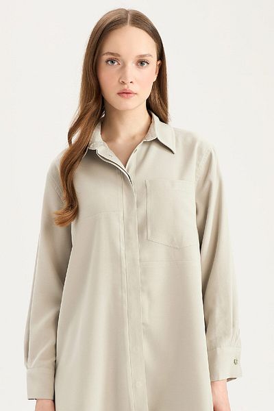 DeFacto Relax Fit Basic Straight Modal Langarmshirt Tunika D1299AX25SP