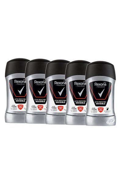 Rexona Deodorant stick barbati Rexona Black & White Invisible Active Protection+, 5 x 50 ml