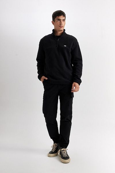 DeFacto Φούτερ Fleece με φερμουάρ Relax Fit Stand γιακά D2348AX24AU