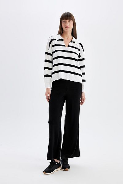 DeFacto Flare Fit Knitwear Trousers - Wide Leg, Straight Waist Elastic T8004Az24Wn