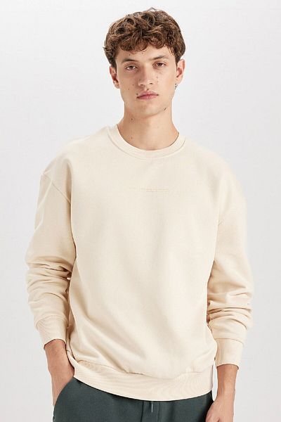 DeFacto Φούτερ με στάμπα Crew Neck Box Fit X8282az24au
