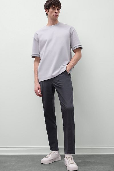 DeFacto Oversize Wide Fit Crew Neck Basic Απλό κοντομάνικο T-shirt από βαρύ ύφασμα B6494ax24au