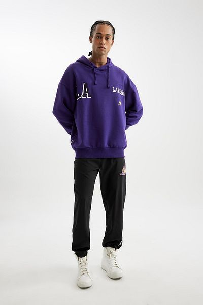 DeFacto Los Angeles Lakers Nba Oversize Hooded Back Printed Sweatshirt - D0671Ax24Au