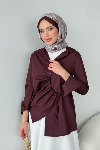 Hazamoda Yüsra Gömlek Cherry