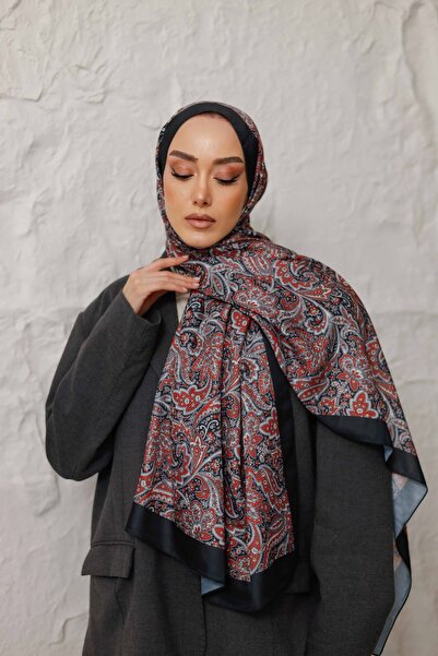 QASSA SHAL ETNİK DESEN SOFT ŞAL LARİSA SERİSİ KIRMIZI/SİYAH