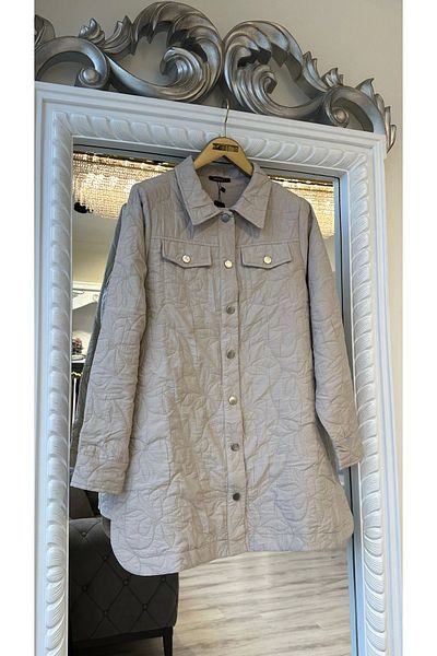 Invee Invee 6827 Patterned Quilted Jacket - Cream