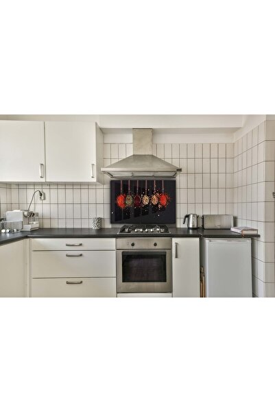 wudie Placă din sticlă de protecție pentru spatele aragazului, încorporată, rezistentă la căldură, decorativă, ușor de instalat