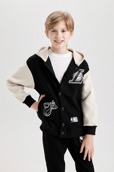 DeFacto Boy's Nba Current Teams Hooded Cardigan - D3118A824Wn