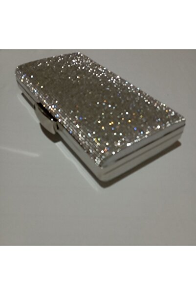 Şarra Gossi Geantă de seară din argint cu pietre