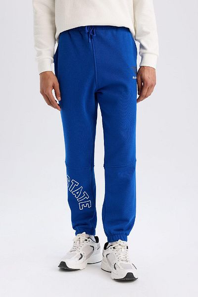 DeFacto Fit Thick Jogger Φούτερ Nba Golden State Warriors Τυπική εφαρμογή μέσης με κορδόνια με τσέπες D32