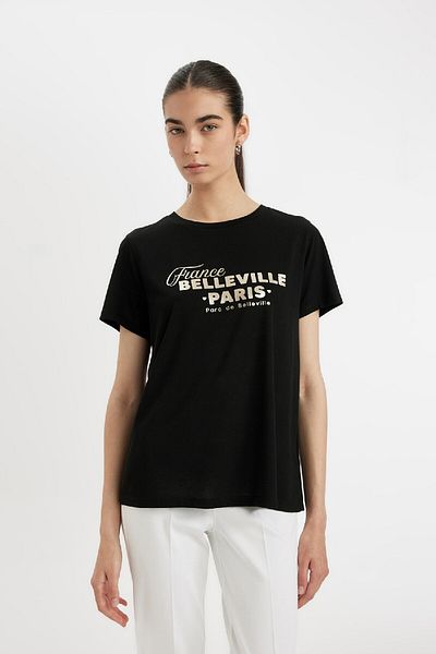 DeFacto Tričko Regular Fit s potiskem Crew Neck – D1922AX24SM