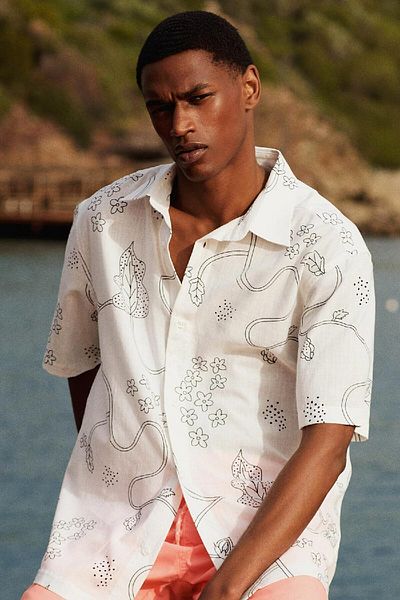 DeFacto Regular Fit Printed Cotton Short Sleeve Shirt C7695Ax24Sm