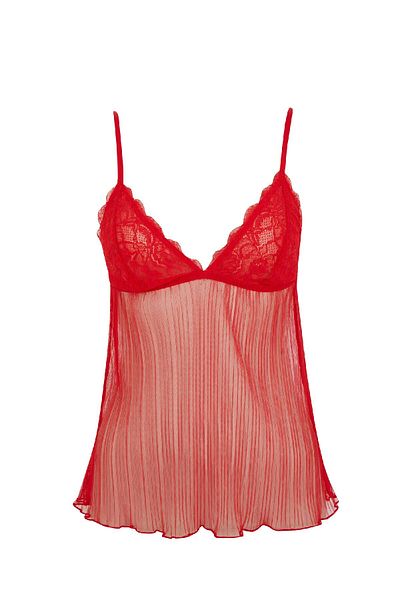 DeFacto Fall in Love New Year's Themed Triangle Lace Red Top B0208Ax24Au