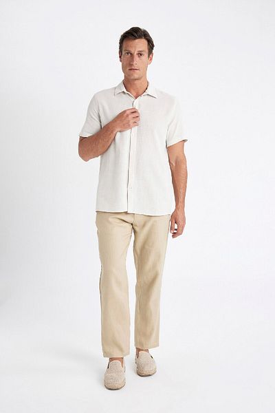 DeFacto Cotton Polo Neck Regular Fit Shirt - Short Sleeve D2924Ax24Sm
