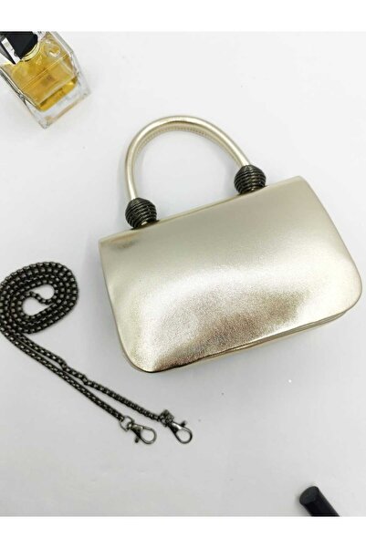 By EDUU Yay Detaylı Gold El ve Omuz Çantası