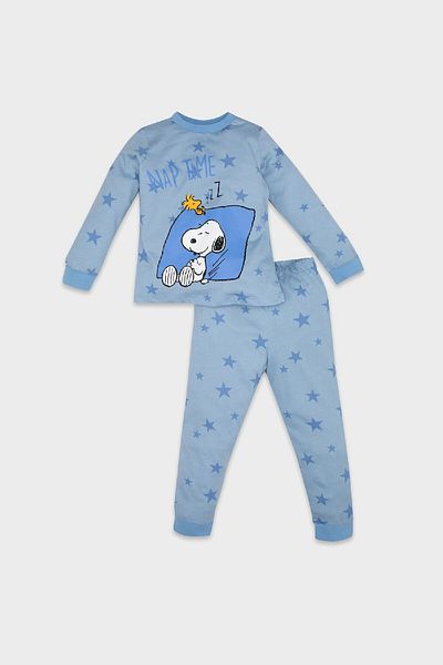 DeFacto Set pijamale pentru bebelusi baieti - bumbac pieptanat Snoopy, maneca lunga, talie elastica, D3550a524wn